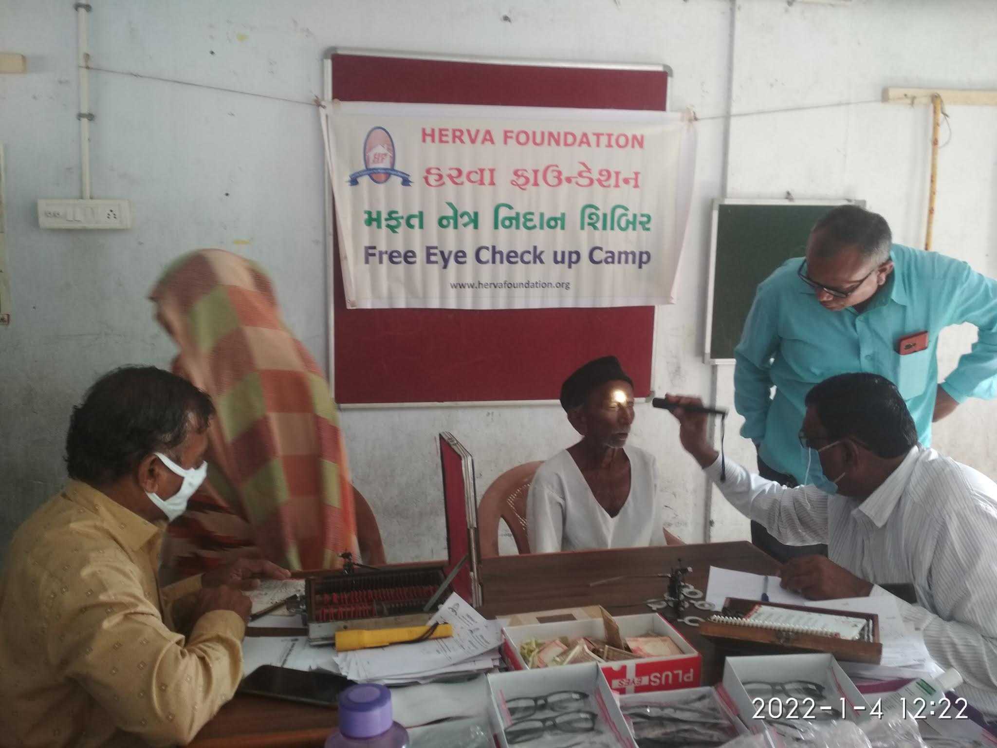 On  04.01.2022 we had successful Eye Check Up and i Breast Screening camp at Village Ghoda, taluka Viramgam Gujarat.
In the Eye Camp total 190 villagers participated (88 males and 102 females) of which 60 were senior citizens (22 male and 38 female). We gave away 115 spectacles to the those who required specks. 21 persons required cataract operation and have been referred to the nearest hospital. The spectacles were sponsored by R.Kumar Ahmedabad
In i-Breast, with the help of Health and Care Foundation, Ahmedabad screened 25 females for  early detection of Breast Cancer by i-Breast Exam with a portable device and provide immediate report.
Present and past sarpanch were present. We thank to Dr A.K. Patel and Dr.D. A. Patel for Eye camp. 