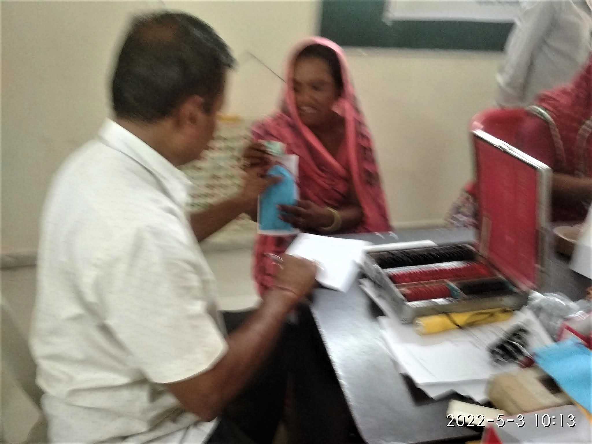 On 03.05.2022 we had a successful EYE CHECK-UP WITH THE DISTRIBUTION OF SPECTACLES and I-BREAST CANCER SCREENING CAMP at village Hebatpur taluka Dadada jilla Surendranagar, Gujarat.
We have distributed 114 spectacles.
A total of 50 females turned up for i-Breast cancer screening of which 40 females screened and no one tested positive. We have distributed 45 sanitary pads to participants.